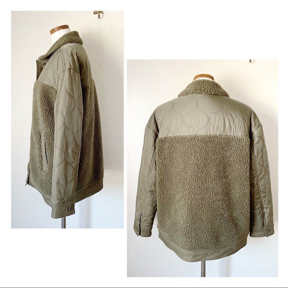 Madewell Olive Green Hybrid Sherpa Jacket NWT Medium - Picture 8 of 9